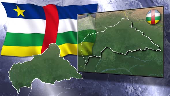 Central Africa Republic Flag And Map Animation alt