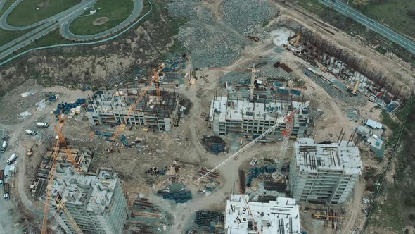 Buildings under Construction - Aerial footage