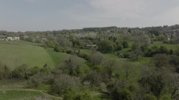 Cotswold Town Edge, Chipping Norton, Aerial View, Spring Season