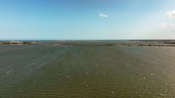 Aerial Shot The Frank A Wacha Bridge 4k