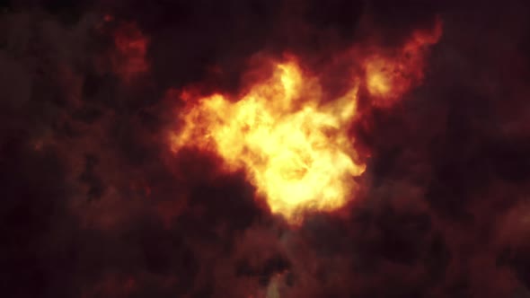 Fire Eruption With Smoke Loop 4K alt