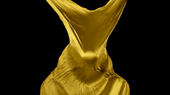 Soccer ball hitting yellow fabric from behind, Slow Motion alt