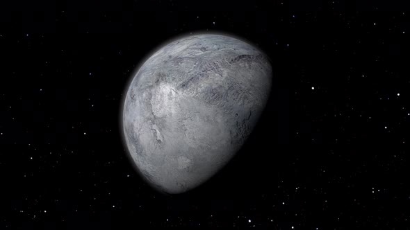 fictional eris planet in space with star. photo realistic 3d planet. 01