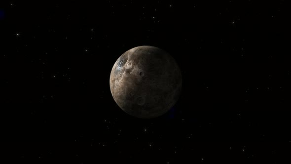 Night To Day Spinning 3d Ceres Planet Zoom Out Star Background