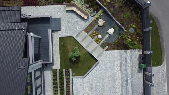 Droneshot of a Garden in a Country House