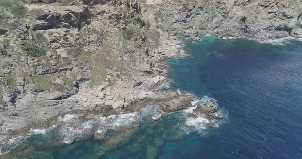 Aerial View of Iles d'Hyeres French Island on a Sunny Beautiful Day