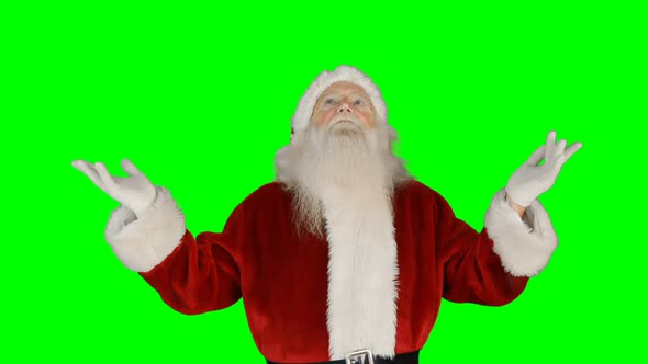 Surprised santa claus gesturing