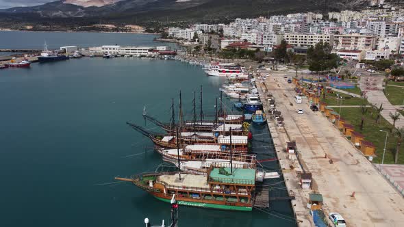 Recreational Boats Anchored in Marina