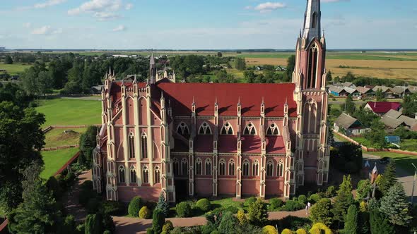 Old Retro Church of the Holy Trinity in Gerviaty, Grodno Region, Belarus