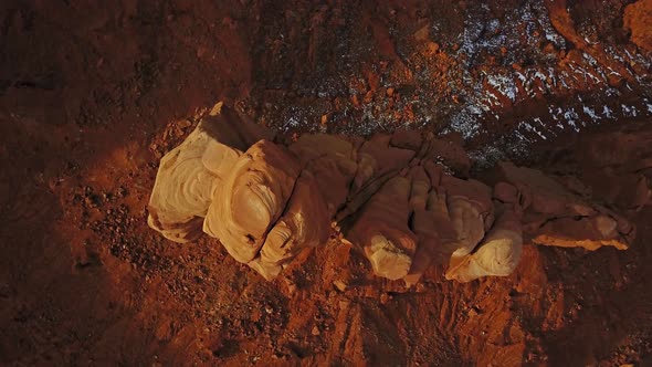 Flying over an amazing rock formation