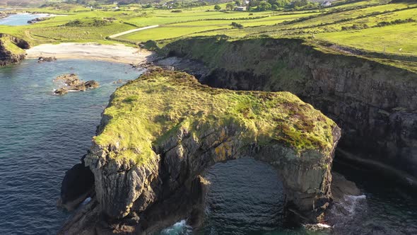 Aerial View of the Great Pollet Sea Arch Fanad Peninsula County Donegal Ireland