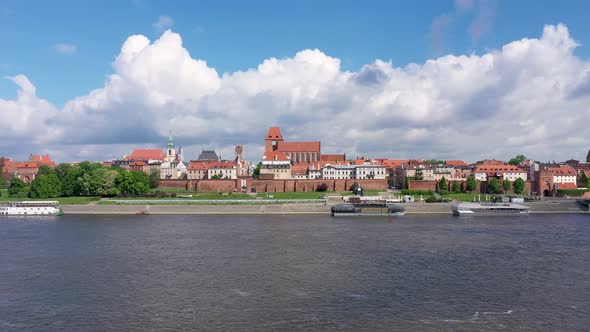 Torun, Poland. Aerial view of Old Town