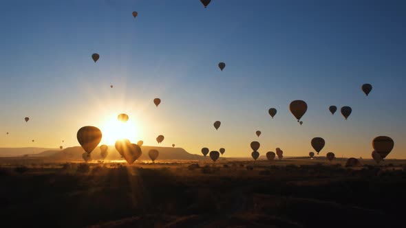 Hot Air Balloon and Sun