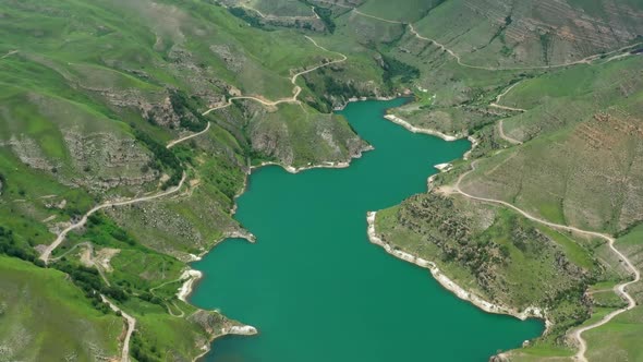 Lake Gizhgit in the Caucasus Mountains