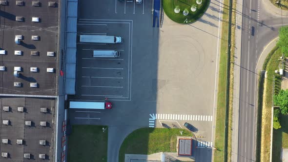 Modern factory buildings and warehousing logistics. Aerial View