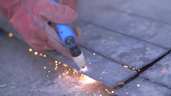 Air plasma cutting of metal, welding, welder