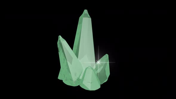 3D Sparkling Green Crystal 