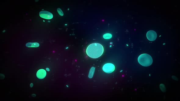 Software interface identifying bacteria in a Group B- blood type in a background alt