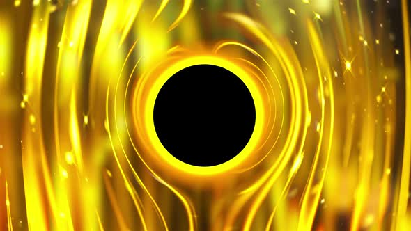 Black Hole with Gold Backdrop