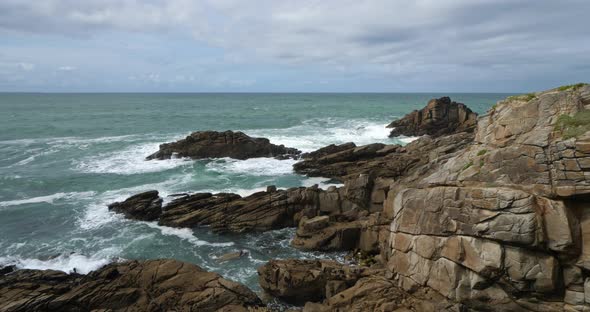 The Cote Sauvage, Quiberon peninsula, Morbihan, Brittany, France