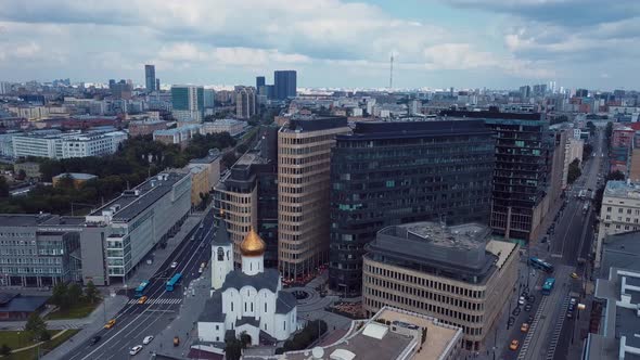 Aerial Panorama Of The Center Of Moscow, Russia