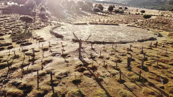 Aerial view. Sad Hill Cemetery in Spain.