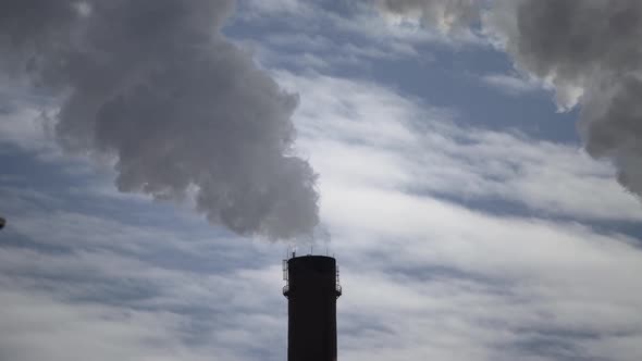 Smoke Comes From the Chimney. Air Pollution. Ecology. Kyiv. Ukraine.