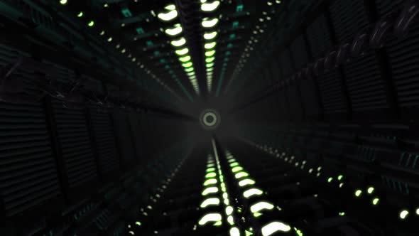 3D Sci-Fi Abstract Spaceship Corridor V37