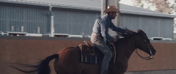 Cowboy on a Horse Ranch