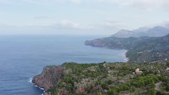 Rocky Coastline in the Mediterranean Sea Dron  Video