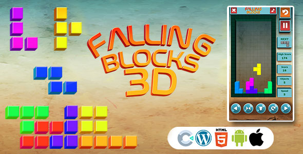 Falling Blocks 3D Game (Construct 3 | C3P | HTML5) Advanced Game