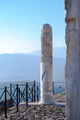 Ruins of columns in ancient city of Pergamon in sunny day. Bergama, Turkey. - PhotoDune Item for Sale