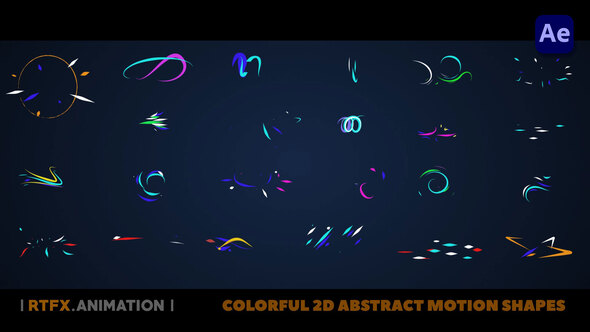 Colorful 2D Abstract Shape Animations [After Effects] alt