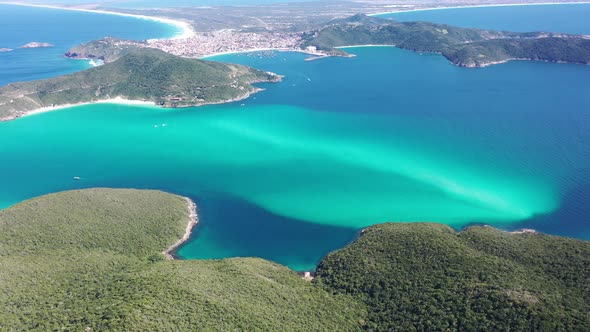 Coast city of Lakes Region tourism landmark of Rio de Janeiro Brazil