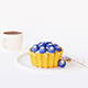 Realistic food. Blueberry tart with cup of coffee - 3DOcean Item for Sale