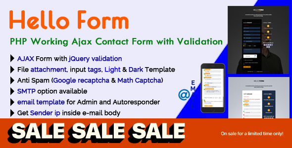 Hello Form - PHP Working Ajax Contact Form with Validation