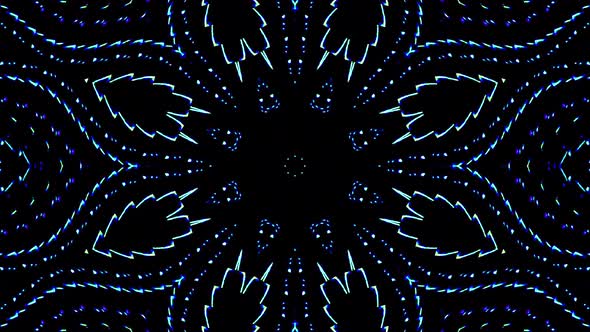 abstract light governing full color, kaleidoscope, blue background