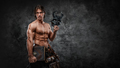Topless cultist with horned mask looking at camera - PhotoDune Item for Sale