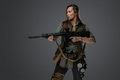 Attacking female mercenary in setting of post apocalypse - PhotoDune Item for Sale