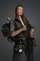 Bandit woman with bloody knife in post apocalyptic setting - PhotoDune Item for Sale