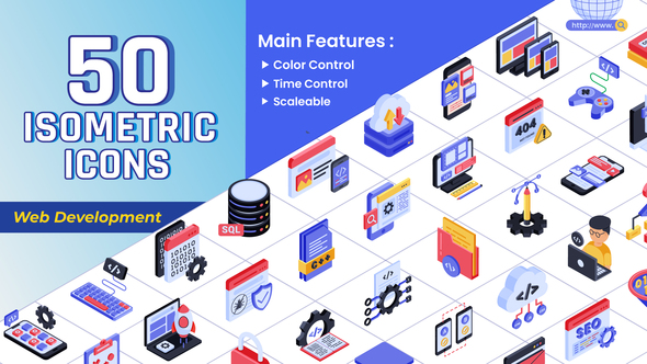 Isometric Icons - Web Development