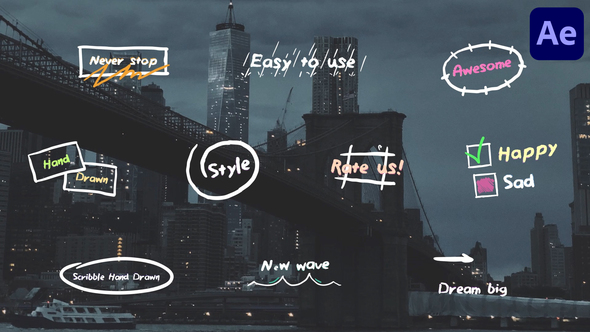 Scribble Hand Drawn Titles for After Effects alt