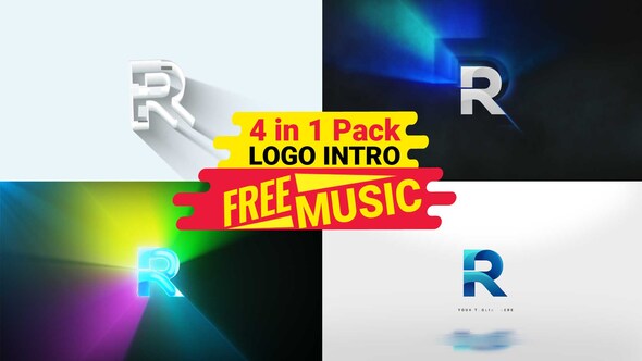 Minimal Logo intro Pack 4 in 1 logo Opener logo animation free music