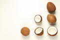 Composition for summer concept with coconut on white background - PhotoDune Item for Sale