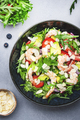 Strawberry, shrimp and herbs healthy salad with arugula, avocado and almond slices - PhotoDune Item for Sale