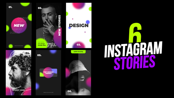 6 Abstract Gradient Instagram Stories - Premiere Pro