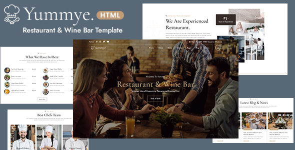 Yummye - Restaurant & Wine Bar Template