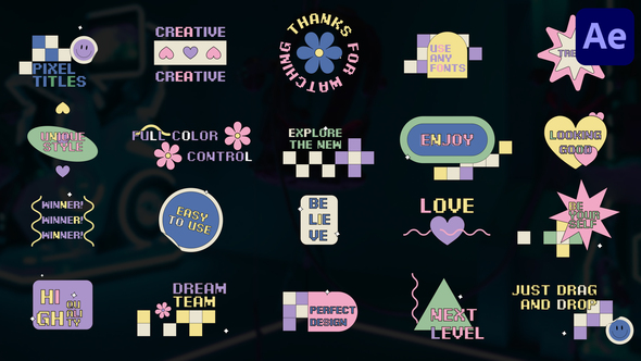 Pixel Colorful Creative Titles for After Effects alt