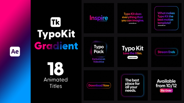 Typo Kit Gradient Titles for After Effects