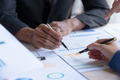 Business people meeting to plan, analyze and point to graph and chart about business growth to plan - PhotoDune Item for Sale